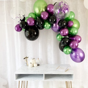 Purple and Green Birthday party Balloon Garland decorations decor kit Birthday, Boo Adult Halloween Kid Parties supplies accessories arch image 9