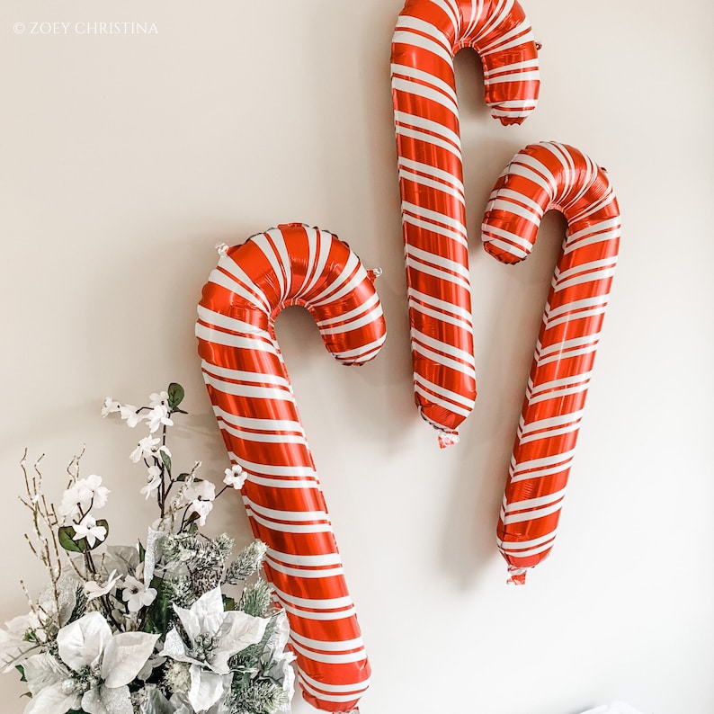 Candy Cane Foil Balloon Christmas Bachelorette Party Decor