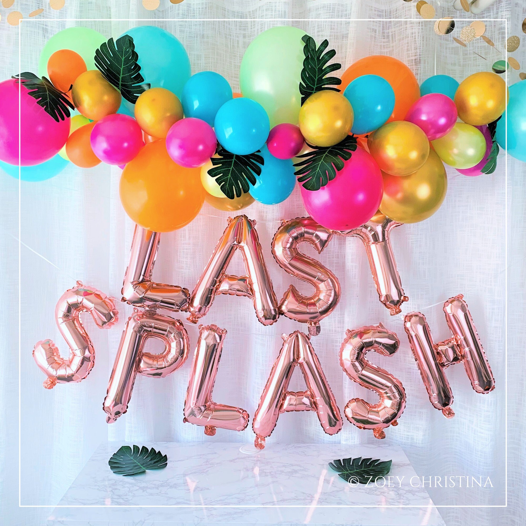 last splash banner bachelorette party, Bridal Pool Party Tropical Dec…