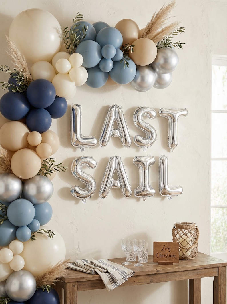 Last Sail Before The Veil Balloons: Bachelorette Nautical Decor afbeelding 1