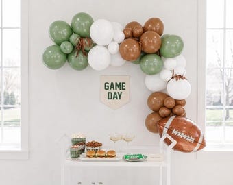 Football Balloon Garland Kit:  Game Day Party Decorations, Football Birthday Decor, Tailgate Balloons