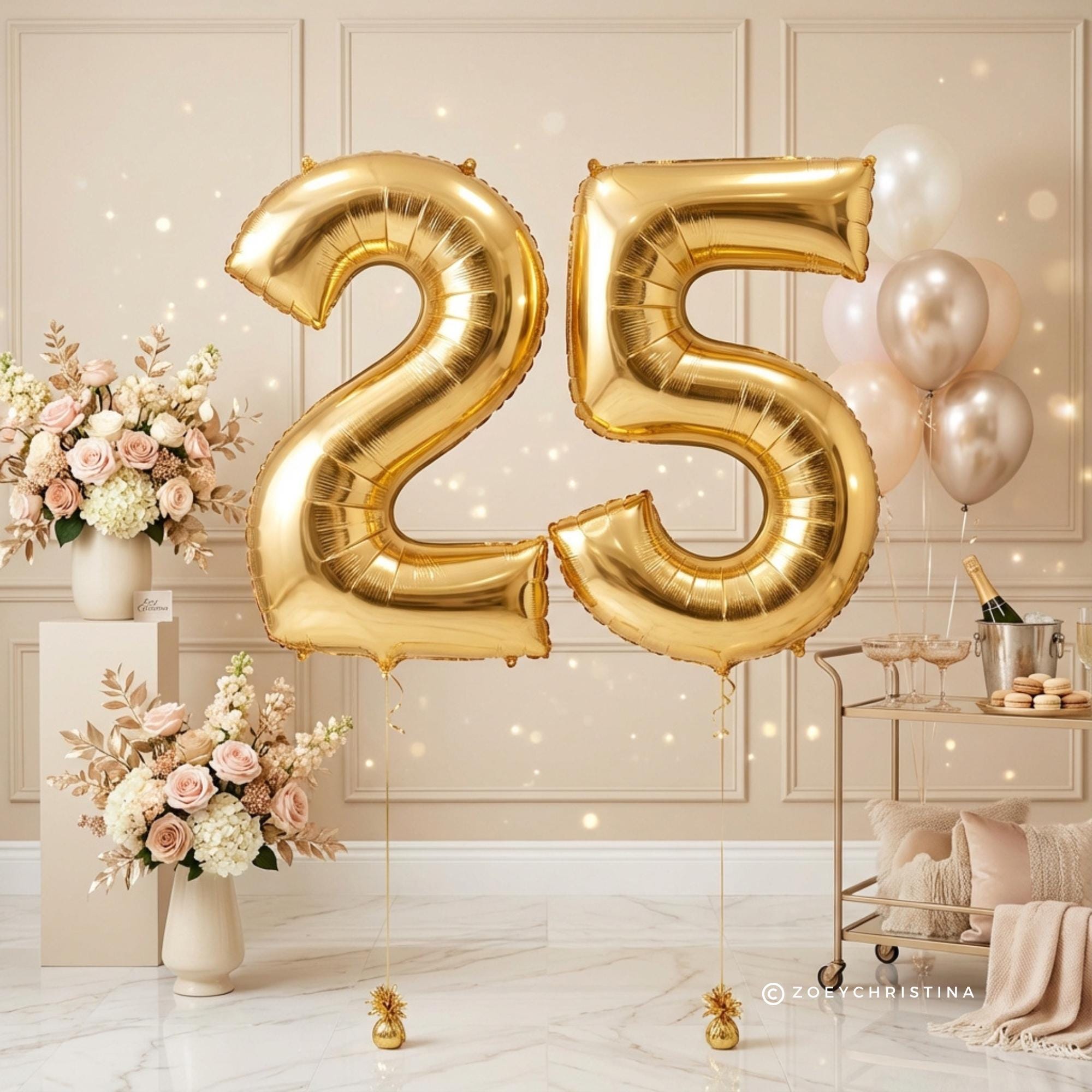 Servetten Elegant Lush Blush 50 Jaar 33x33cm - 10 stuks