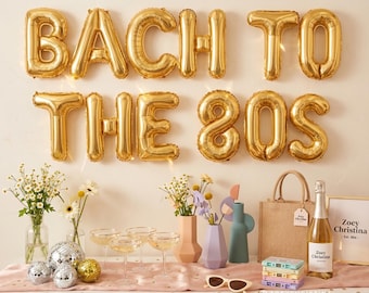 80s Bachelorette Party Balloons: 'Bach to the 80s' Foil Letter Set