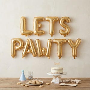 Lets Pawty Balloon Banner: Dog Birthday Party Decor image 1