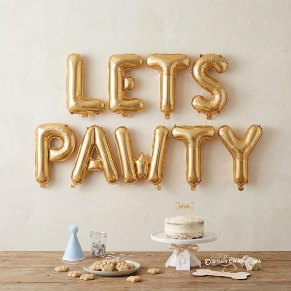 Lets Pawty Balloon Banner: Dog Birthday Party Decor