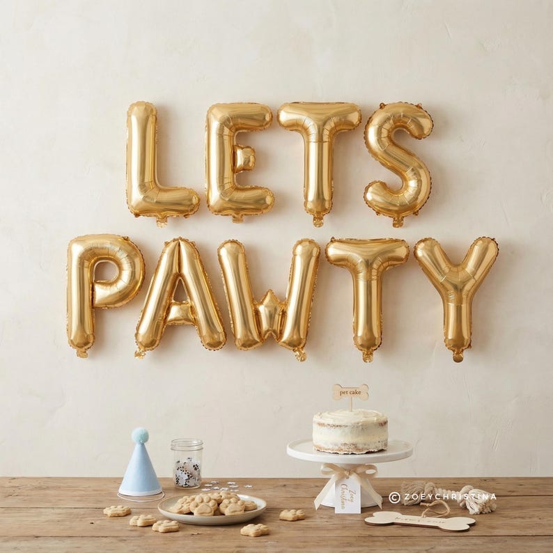 Lets Pawty Balloon Banner: Dog Birthday Party Decor image 1