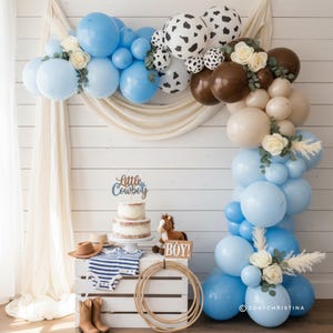 Cowboy Balloon Garland Kit: Cow Baby shower Decor, Western Decor