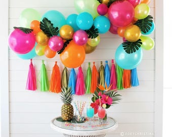 Tropical Palm Leaf Balloon Arch Kit: Birthday Pool Party Decor