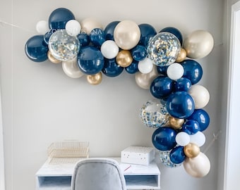 Nautical Bachelorette Balloon Garland Kit, Blue & Gold