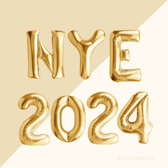  2024 Balloons Number, New Year Balloons, 2024 Gold Balloons,  Happy New Year Banner, Hello 2024 New Years Decorations, New Years Eve  Party Supplies Decorations 2024, NYE Party Decorations Supplies 2024 : Toys  & Games