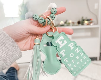 Optometry Gifts for women, Optometrist Snellen chart Keychain gift, Eye Doctor Wristlet Keyring Car Keys chain, School Accessories 2024