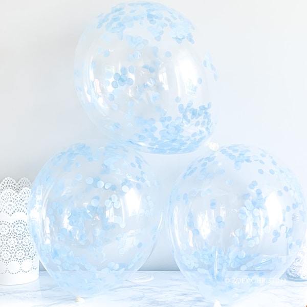 Pastel Blue Confetti Balloons: Under the Sea Party Decorations