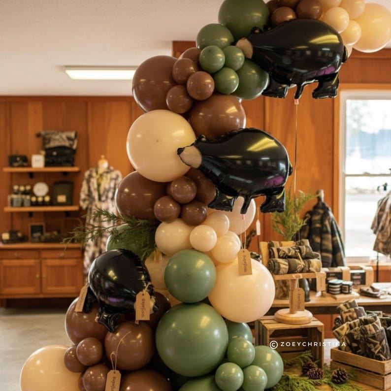 Black Bear Birthday Balloon: Lumberjack Woodland Party Decor image 8