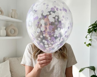 Lavender Confetti Balloons: Lilac Purple Party Decor