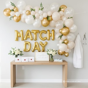 Match Day Balloon Garland Kit: Gold Letter Balloons & Faux Greenery