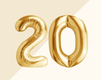 20th Birthday Balloons: Party Decor, Gold, Rose Gold, Silver