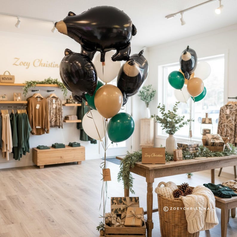 Black Bear Birthday Balloon: Lumberjack Woodland Party Decor image 13