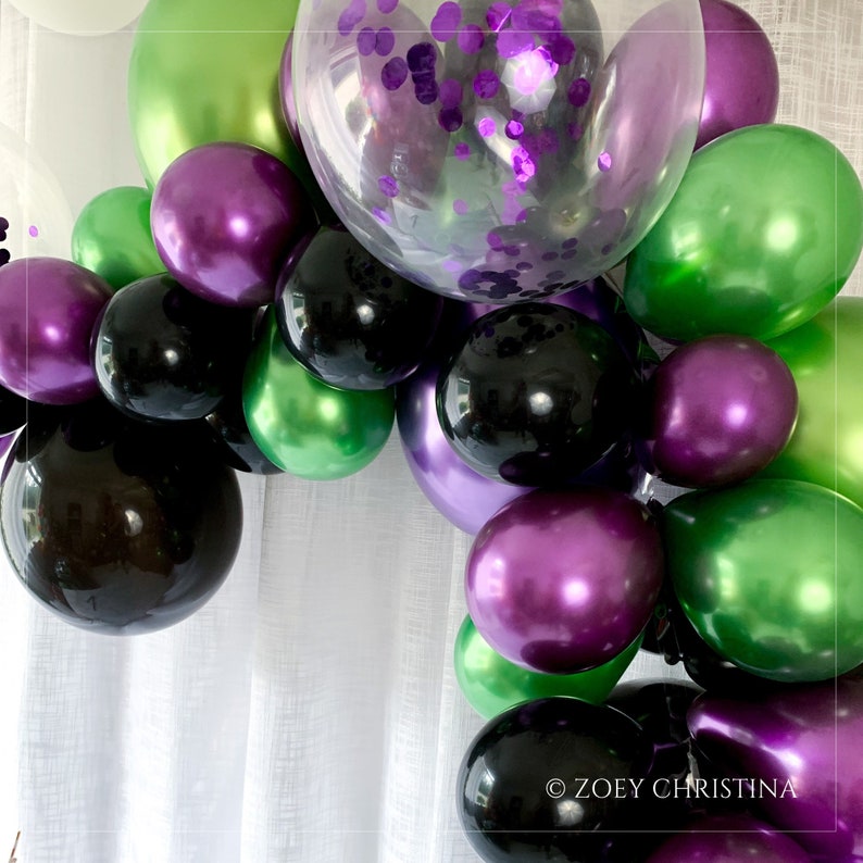 Purple and Green Birthday party Balloon Garland decorations decor kit Birthday, Boo Adult Halloween Kid Parties supplies accessories arch image 4
