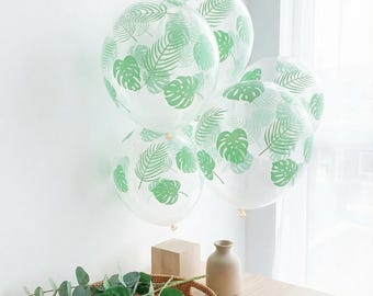 Tropical Leaf Latex Balloons: Bachelorette Party Decor