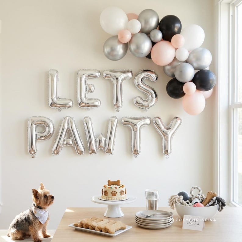 Lets Pawty Balloon Banner: Dog Birthday Party Decor image 4