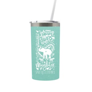 Elephant Gifts for Women and Girls, Elephant lover Birthday gifts, Thank You Elephant coffee travel mug tumbler cup, Zoey Christina