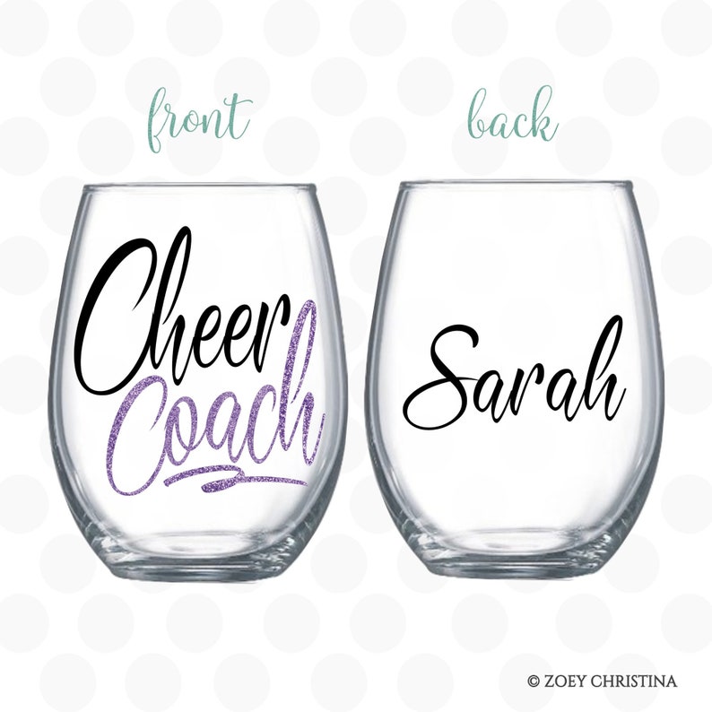 Cheer coach gift Cheer coach wine glass Cheerleading coach Etsy