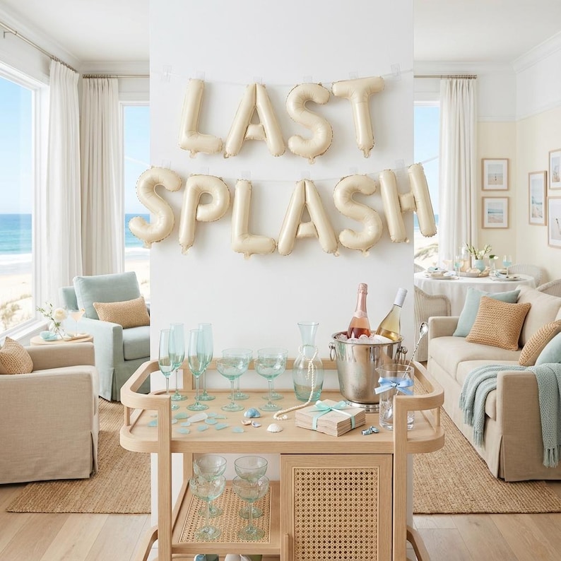 Last Splash Bachelorette Balloons: Rose Gold Pool Party Decor image 2