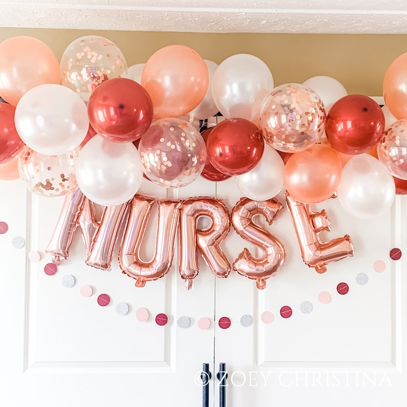 New Nurse Graduation Party Decorations, Nursing School Balloons Garland Banner Decor Party Celebration for Women, Nursing Student Grad Party image 1