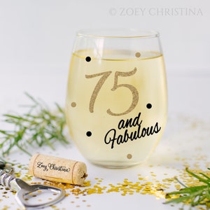 75th birthday party gift idea for women, 75 and fabulous, 75th birthday table decorations, 75th birthday gift for her