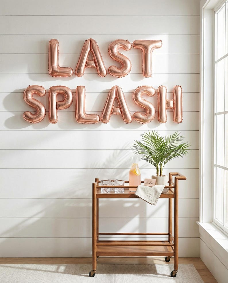 Last Splash Bachelorette Balloons: Rose Gold Pool Party Decor image 8