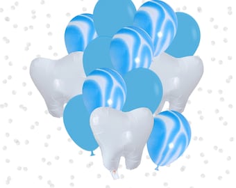 Tooth Balloon Bouquet: Dental Graduation Party Decor