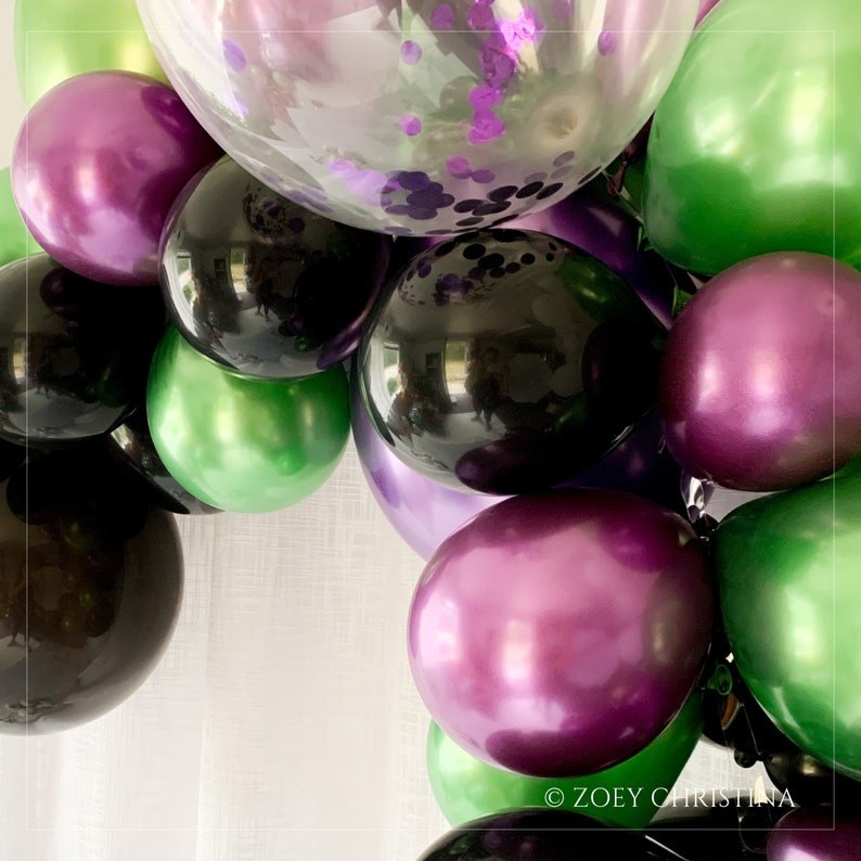 Purple and Green Birthday party Balloon Garland decorations decor kit Birthday, Boo Adult Halloween Kid Parties supplies accessories arch image 6