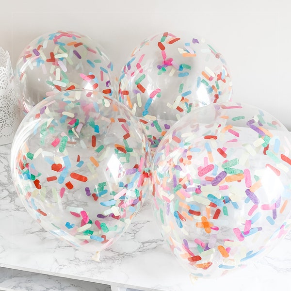 Sprinkles Ice Cream Donut Theme Birthday Party Confetti balloon diy bouquet, Donut Bridalshower party themed decorations for her, bday