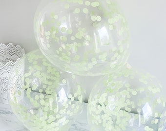 Light Pastel Green Party Decorations Supplies, Halloween Theme Birthday Confetti balloon Bridal shower baby party irish themed