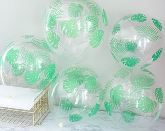 Decorazioni tropicali per feste di addio al nubilato, decorazioni per palloncini in lattice con foglie di palma, Last Splash Beach, accessori per forniture per feste in piscina Monstera Leaf