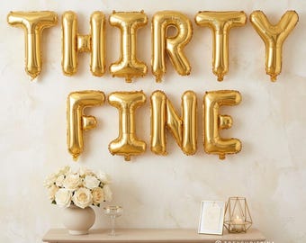 Thirty Fine Balloon Banner: 30th Birthday Party Decorations