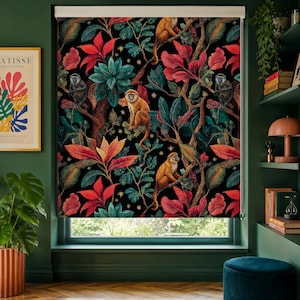Tropical Monkey Roller Blind, Jungle Blackout and Standard Roller Blind