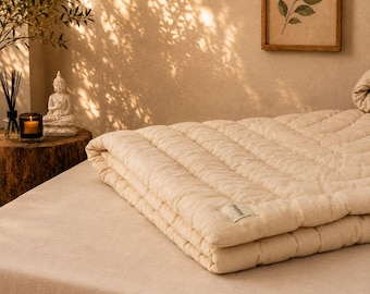 Organic Cotton Duvet | Natural Cotton Comforter | Handmade Organic Cotton Duvet | Luxury Organic Cotton Duvet
