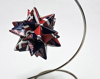 Small Origami Star Made From Licensed St Louis Cardinals Paper, St Louis Baseball Ornament, St Louis Cardinals Decoration