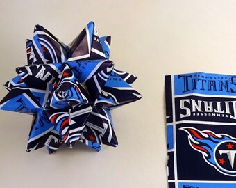 Medium Star made with Tennessee Titans paper, Ornament, Christmas Ornament, decoration