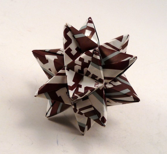 Kleine Origami Stern Aus Lizenzierten Texas A M Papier Aggies Ornament Texas A Und M Sterne Aggies Dekoration