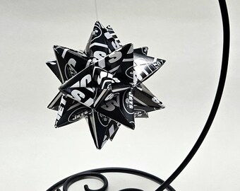 Medium Ornament made from New York Jets Paper, Jets Star, NFL Ornament, New York Jets Decoration