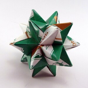 Small Origami Star Made From Licensed Marshall University Paper, Thundering Herd Ornament, Marshall Decoration, Thundering Herd Decoration