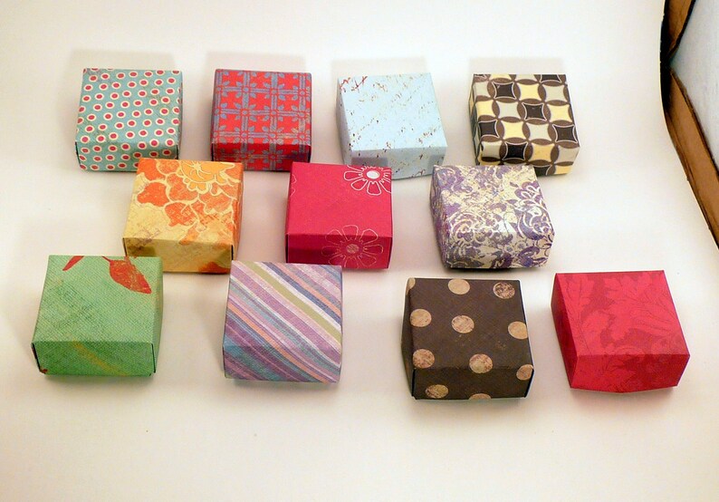 10 Small Jewelry Boxes with Foam Insert Gift Box Origami Etsy