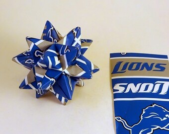 Small Handmade Detroit Lions Decoration, Detroit Lions Star, NFL Ornament, Detroit Lions Ornament
