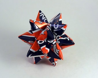 Small Handmade Denver Broncos Decoration, Denver Broncos Star, NFL Ornament, Denver Broncos Ornament