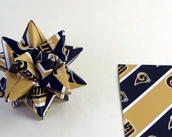 Small Handmade Los Angeles Rams Decoration, Los Angeles Rams Star, NFL Ornament, Los Angeles Rams Ornament