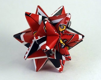 Small Origami Star Made From Louisville Cardinals Paper, Louisville Cardinals Star, Louisville Ornament, Cardinals Decoration