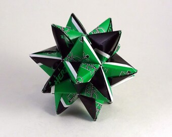 Small Origami Star Made From Marshall University Paper, Thundering Herd Star, Marshall Ornament, Thundering Herd Decoration