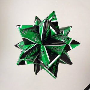 Medium Origami Star Made From Marshall University Paper, Thundering Herd Ornament, Marshall University Decoration